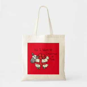 Bolsa Tote Cartoon para Crianças de Ovelha de Natal