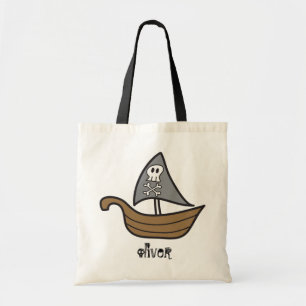 Bolsa Tote Cartoon Pirate Ship Skulls & Bones Halloween Party