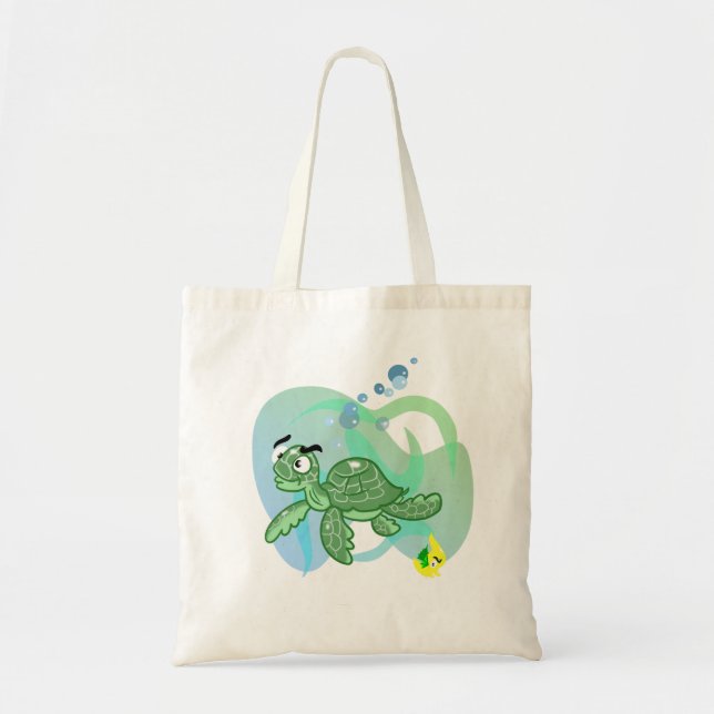 Bolsa Tote Cartoon Sea Turtle (Frente)