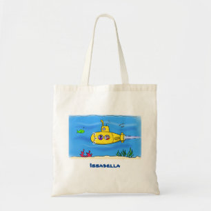 Bolsa Tote Cartoon submarino feliz