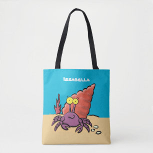 Bolsa Tote Cartum roxo engraçado e engraçado