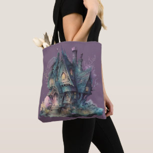 Bolsa Tote Casa Assombrada Assustadora Espeluznante Verde Ros