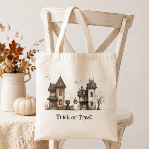 Bolsa Tote Casa Assombrada Caprichosa Halloween Doces ou Trav