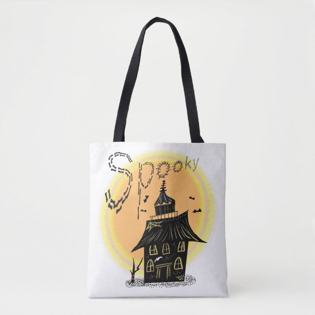 Bolsa Tote Casa Assombrada Halloween Sinistro  (Frente)