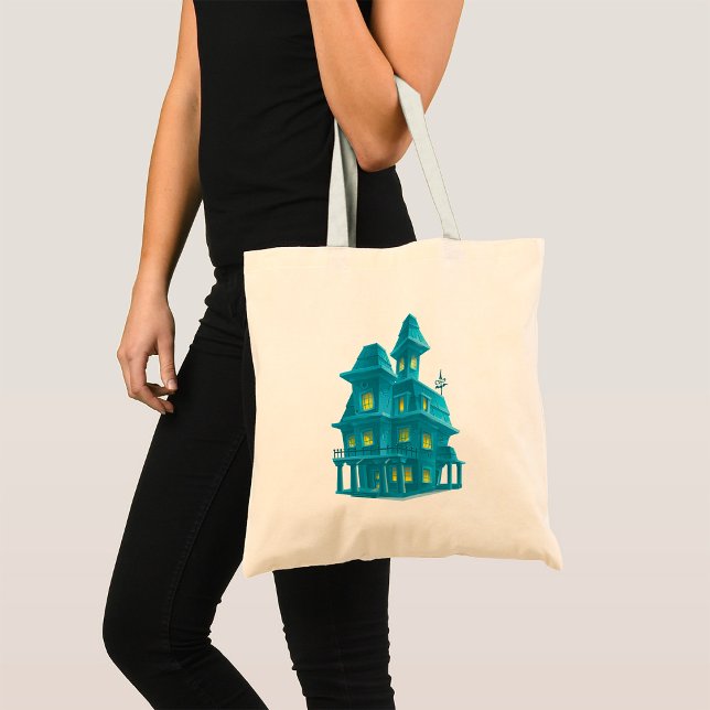 Bolsa Tote Casa Assombrada Mansão Assustadora de Halloween (Criador carregado)