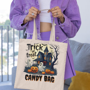 Bolsa Tote Casa assombrada na noite assustadora do Dia das Br