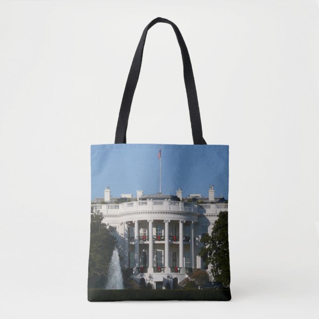 Bolsa Tote Casa Branca de Natal para as Férias Washington DC (Frente)