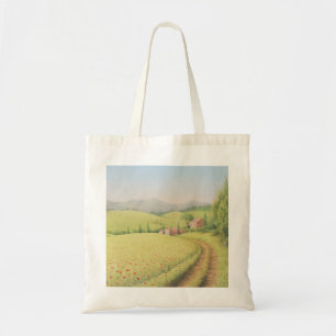 Bolsa Tote Casa da quinta de Tuscan, Italia na sacola Pastel