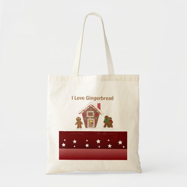 Bolsa Tote Casa de Biscoito de gengibre e Homens de Biscoito  (Frente)