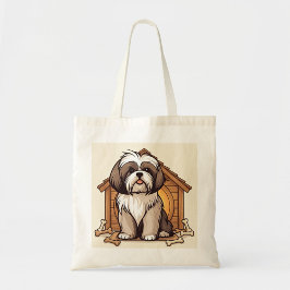 Bolsa Tote Casa de Cachorro Shih Tzu Divertida 
