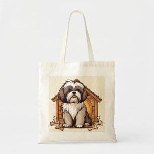 Bolsa Tote Casa de Cachorro Shih Tzu Divertida 