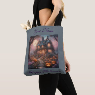 Bolsa Tote Casa de Halloween Assombrada Cottagecore
