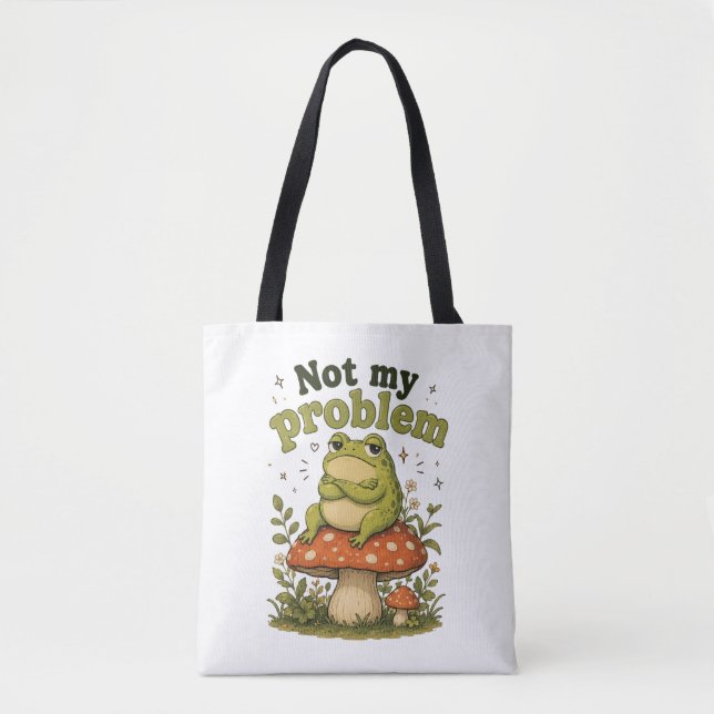 Bolsa Tote Casa de Rã Despreocupada e Divertida  (Frente)