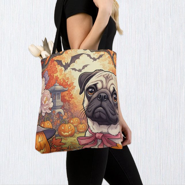 Bolsa Tote Casa do Cachorro e Halloween, outono, Art Nuovo (Criador carregado)