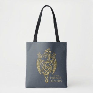 Bolsa Tote CASA DO DRAGÃO   Ouro Filigree Dragon Crest