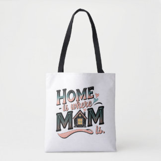 Bolsa Tote Casa É Onde A Mãe Está, Bonito Presente De Dia de 