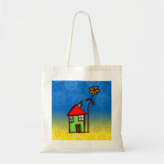 Bolsa Tote Casa Engraçada Em Cores Puros