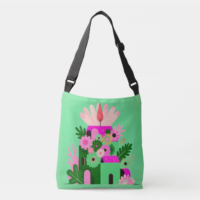 Bolsa Tote Casa Floral Verde (Frente)