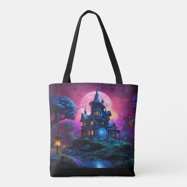 Bolsa Tote Casa Spooky no Halloween Hill (Verso)