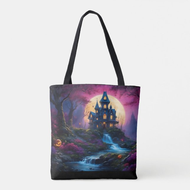 Bolsa Tote Casa Spooky no Halloween Hill (Verso)