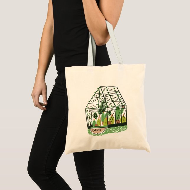 Bolsa Tote Casa Verde Botânica Moderna Verde (Frente (produto))