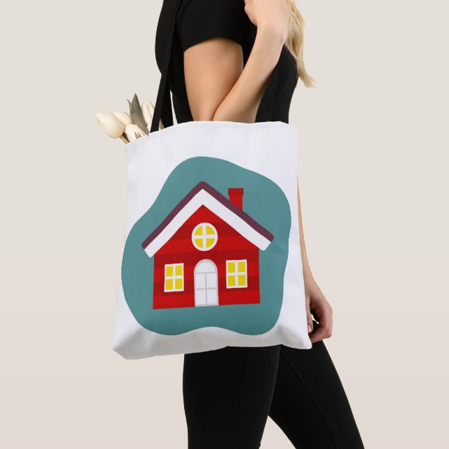 Bolsa Tote Casa vermelha fofa (Close Up)