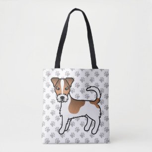Bolsa Tote Casaco Branca E Tan Rough Jack Russell Terrier Dog