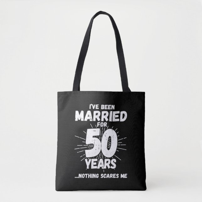 Bolsa Tote Casais Casados 50 Anos Engraçado 50º Aniversário (Frente)