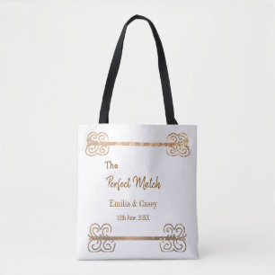 Bolsa Tote Casais com brilho dourado vintage perfeito