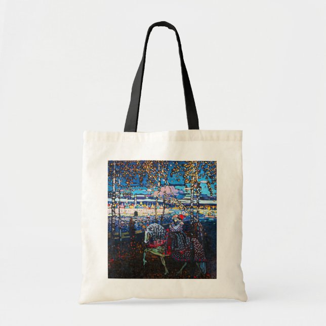 Bolsa Tote Casal Andando um Cavalo Branco, Wassily Kandinsky (Frente)