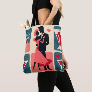 Bolsa Tote Casal Dançando no Dia dos Namorados em Estilo Mode