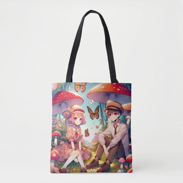 Bolsa Tote Casal de anime romântico (Frente)