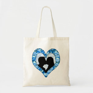 Bolsa Tote Casal de beijos da Camuflagem Azul do Céu Floresta