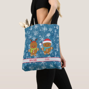 Bolsa Tote Casal de Biscoito Gingerpão com Nomes Flocos de N