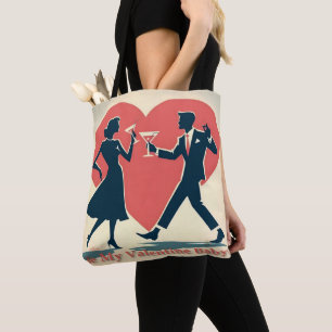 Bolsa Tote Casal de dança moderno do meio do século do Dia do
