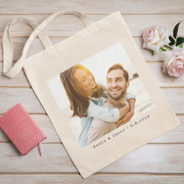 Bolsa Tote Casal de Foto de Casamento Recém-casado