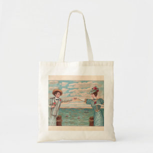 Bolsa Tote Casal de Noiva de Praia Vitoriana no Oceano Elegan