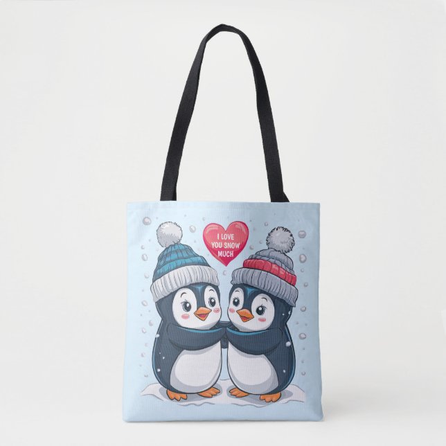 Bolsa Tote Casal de pinguim (Frente)