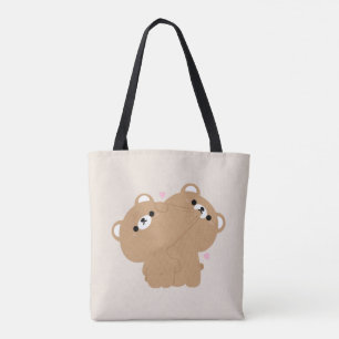 Bolsa Tote Casal de Urso Castanho
