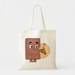 Bolsa Tote Casal Engraçado Adorava Choco Comendo Pancake