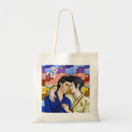 Bolsa Tote Casal gay no estilo da arte ukiyo-e japonesa