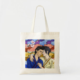 Bolsa Tote Casal gay no estilo da arte ukiyo-e japonesa