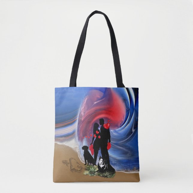 Bolsa Tote Casal Namorados de lua de mel (Frente)