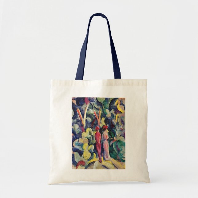 Bolsa Tote Casal sobre o Caminho da Floresta por August Macke (Frente)