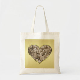 Bolsa Tote Casal Vintage Romance, homem e mulher, ouro