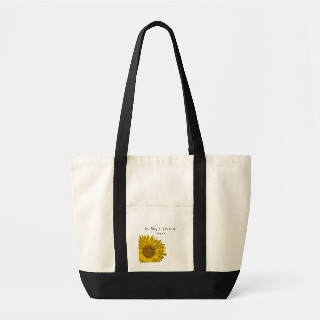 Bolsa Tote Casamento Amarelo de Girassol (Frente)