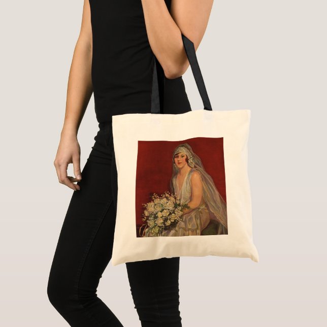 Bolsa Tote Casamento Antigo, Retrato Nupcial de Noiva Vitoria (Frente (produto))