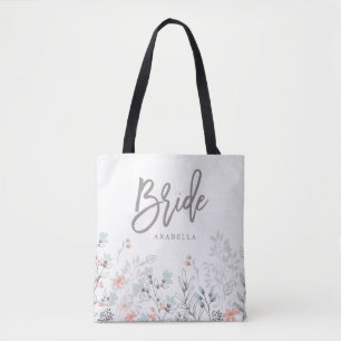 Bolsa Tote Casamento Botânico Blue Boho Noiva
