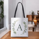 Bolsa Tote Casamento Botânico Eucalyptus Monograma Greenery<br><div class="desc">Eucalyptus Greenery Succulent Botanical Watercolor Monograma Monograma Tote Sacos de Casamento de Mola em canvas - inclui uma tipografia bela e elegante com folhas botânicas modernas e verde para o casamento especial, Chá de panela, Chá de fraldas, Festa de solteira, Doce 16, 16, 18, 21ruas, 30, 40, 50, 60º, 70,...</div>