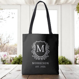 Bolsa Tote Casamento Botânico Moderno do Paixão Negro Monogra